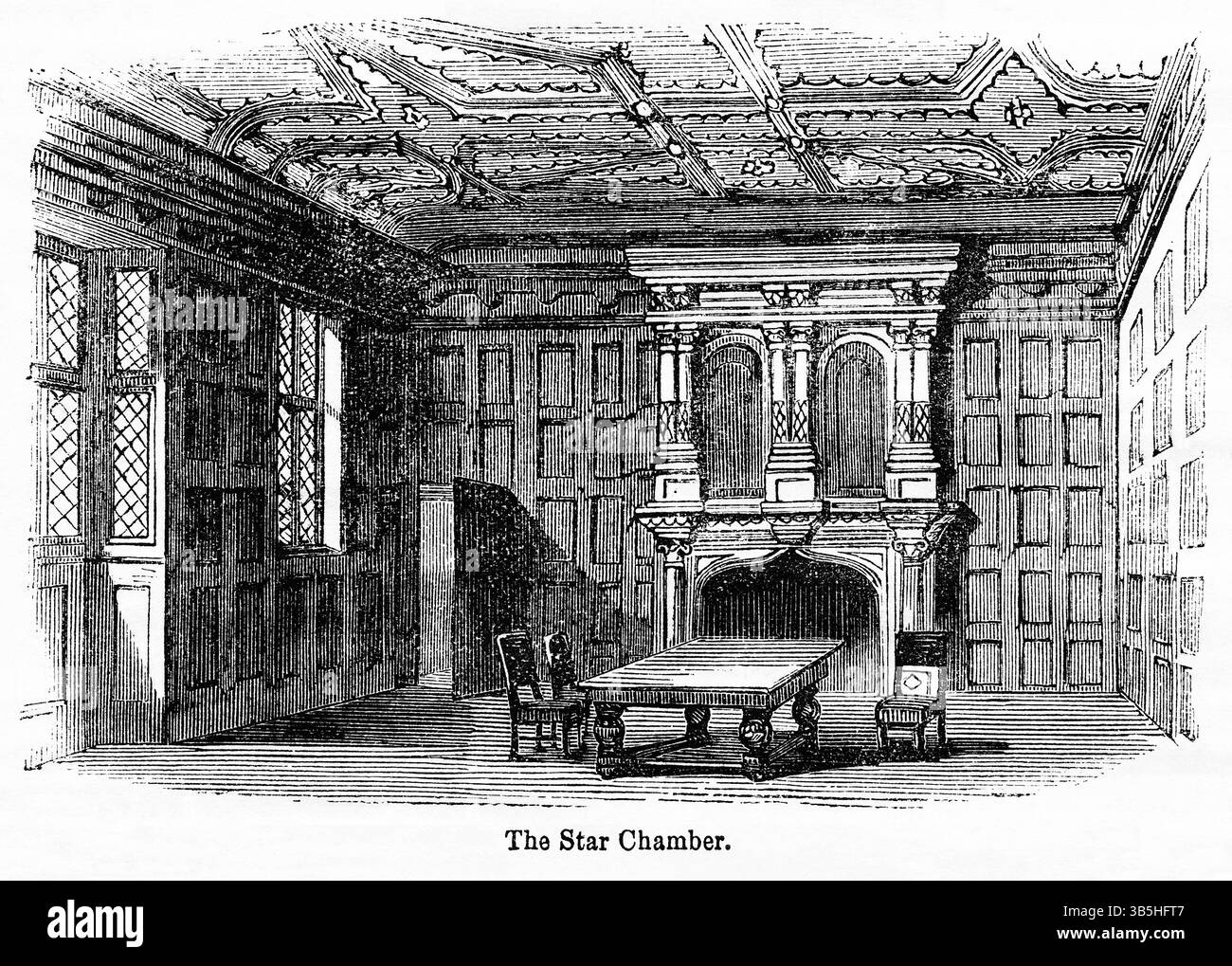 2 mai 2022, Londres, Angleterre, Royaume-Uni : The Star Chamber, illustration from the Book, ''John Casselâ€™s Illustrated History of England, volume II'', texte de William Howitt, Cassell, Petter et Galpin, Londres, 1858 (crédit image : © JT Vintage/Glasshouse via ZUMA Press Wire) Banque D'Images