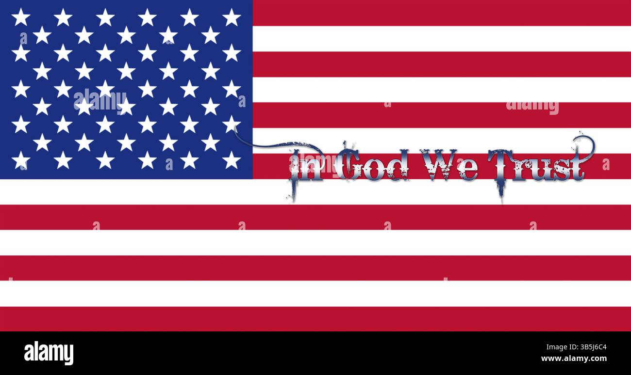 États-unis d'Amérique drapeau avec du texte 3D illustration Banque D'Images