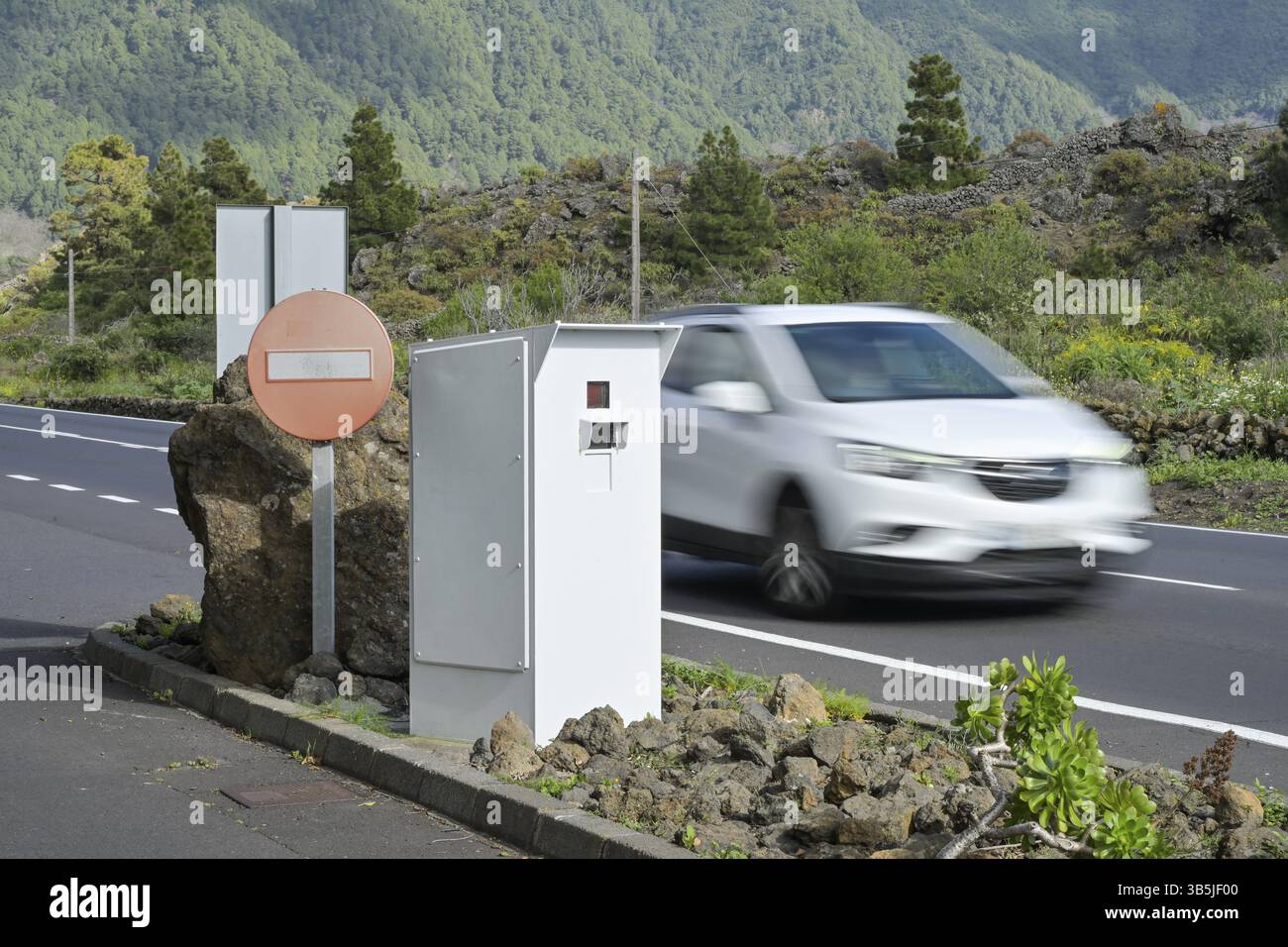 Contrôle de vitesse, radars, El Paso, la Palma, Espagne, Europe Banque D'Images