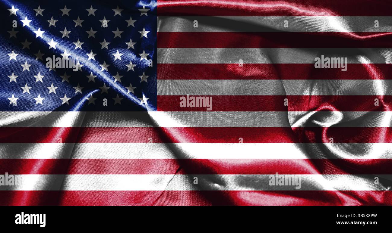 États-unis d'Amérique Drapeau dans des couleurs d'origine et de proportion 3D illustration Banque D'Images