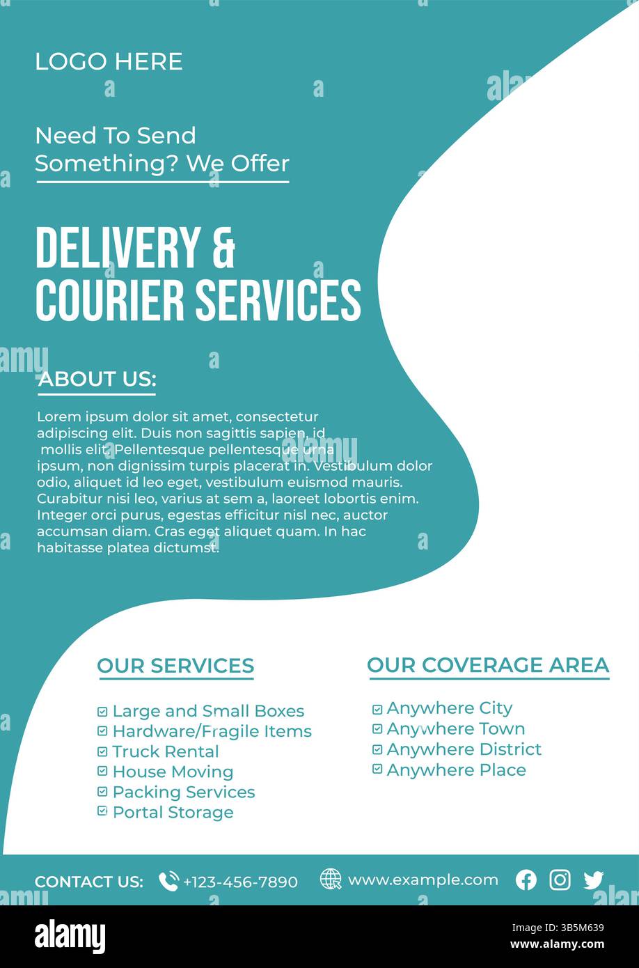 Modèle de conception de dépliant des services de livraison Illustration de Vecteur