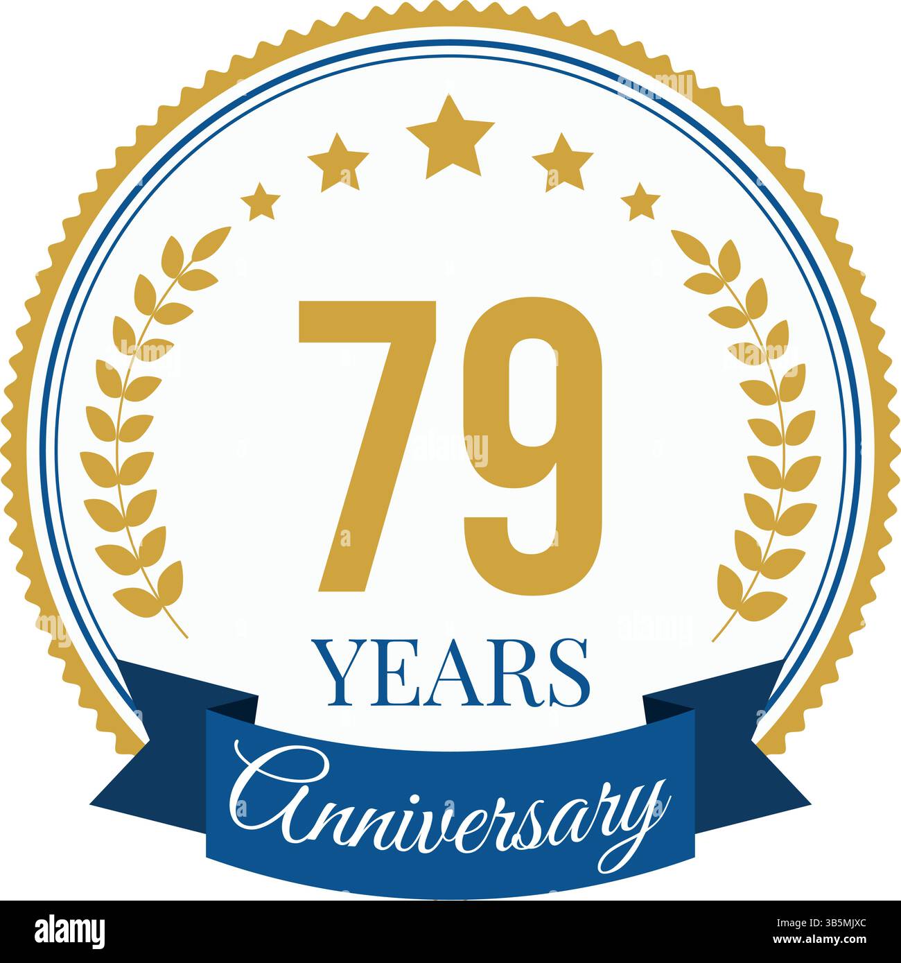 Logo modèle de conception de célébration d'anniversaire de 79 ans. Illustration de Vecteur