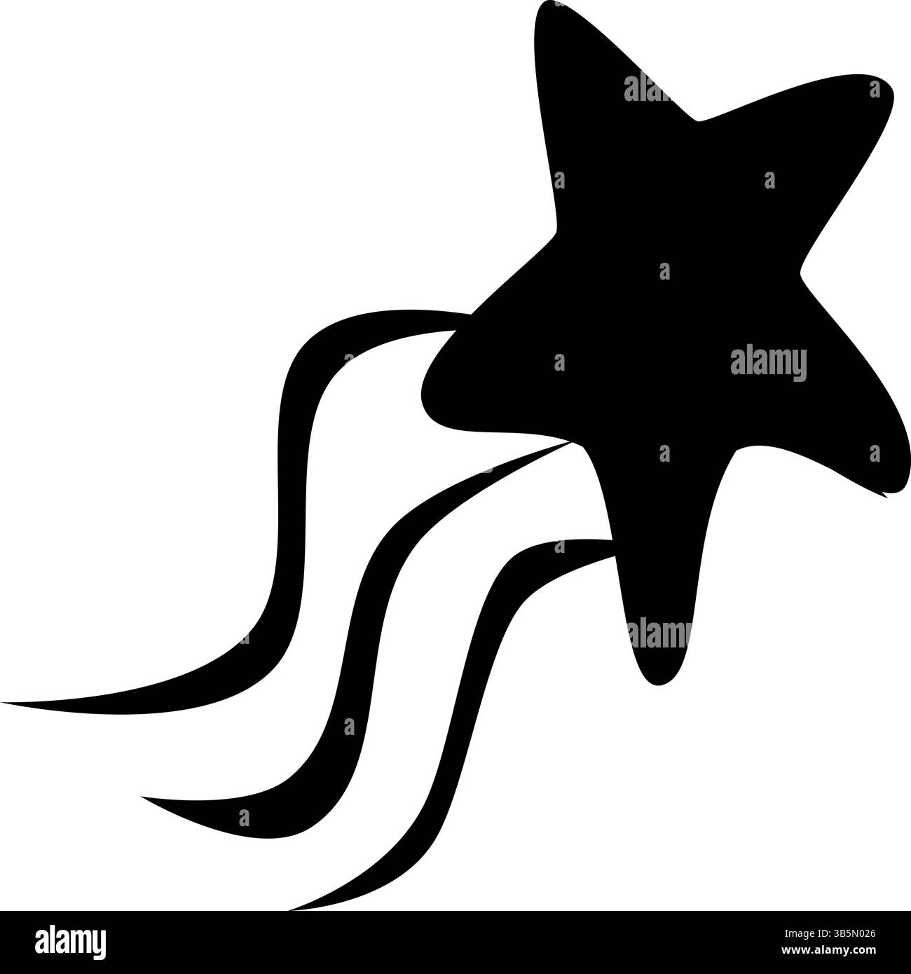 Shooting Star Black Silhouette Vector | Celestial Meteor Graphic Illustration de Vecteur
