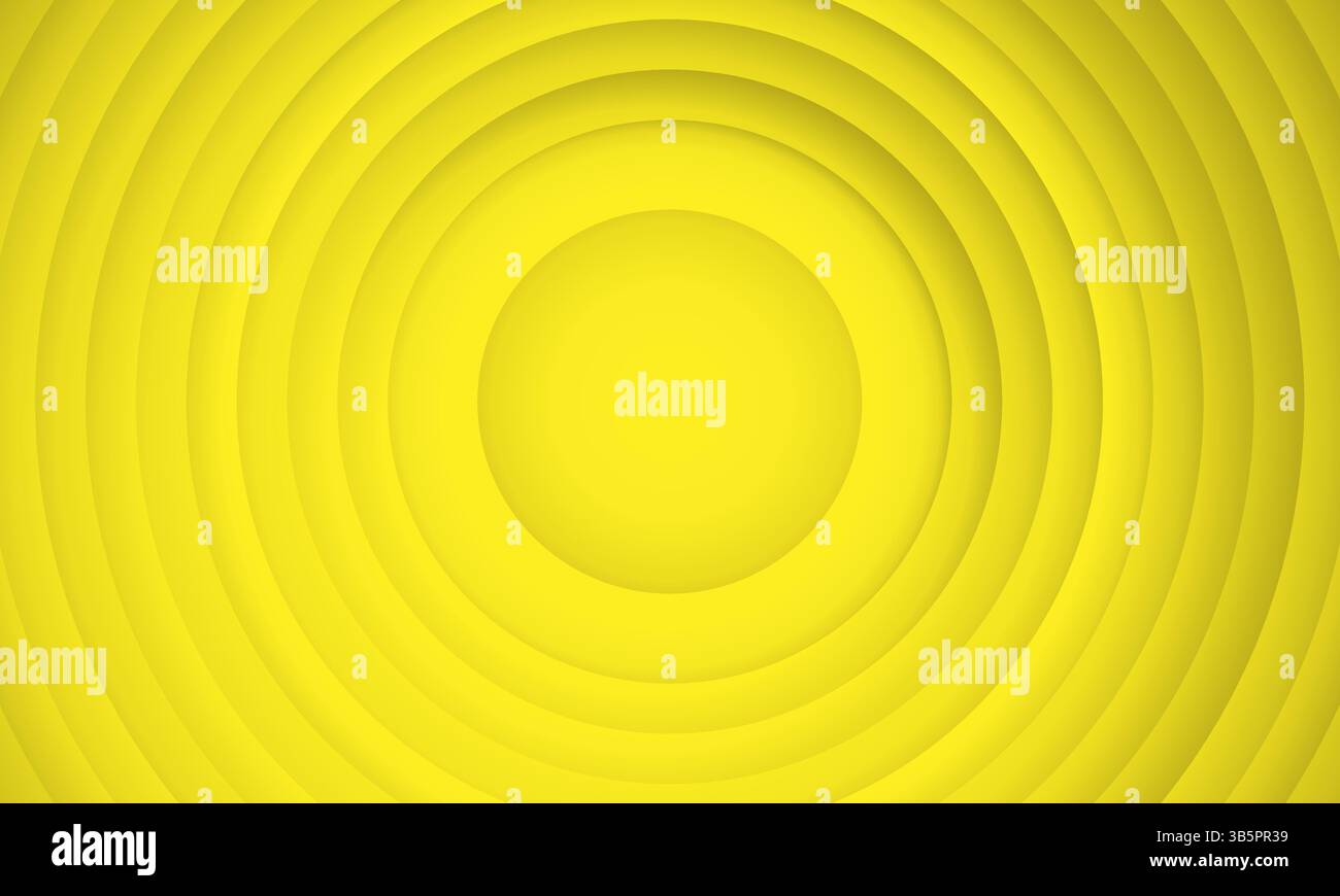 Abstrait cercle couche texture sur fond jaune avec ombre Illustration de Vecteur