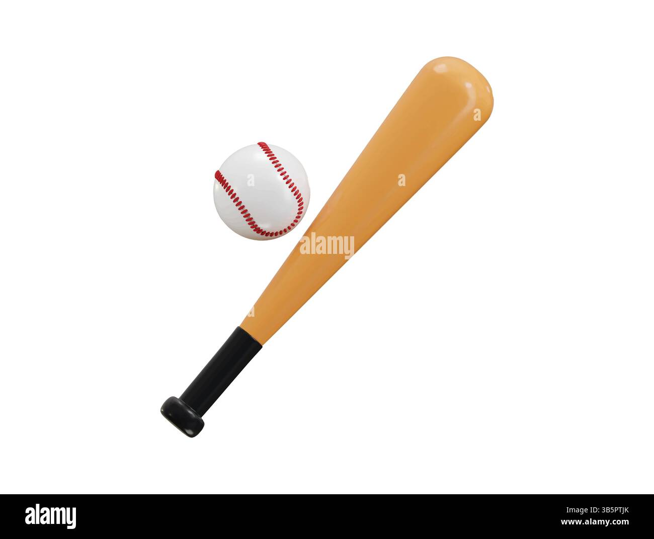 Baseball avec icône de batte de baseball 3d illustration vectorielle de rendu Illustration de Vecteur