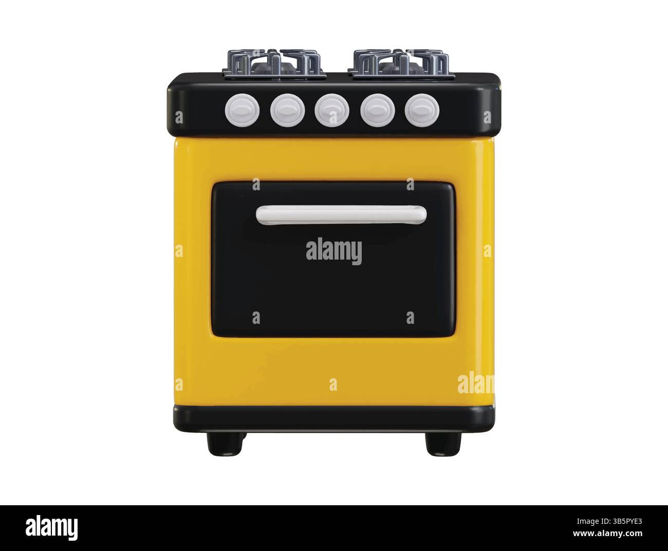 Cuisinière à gaz concept de rendu 3d de l'équipement de cuisine pour la cuisson illustration vectorielle de nourriture Illustration de Vecteur