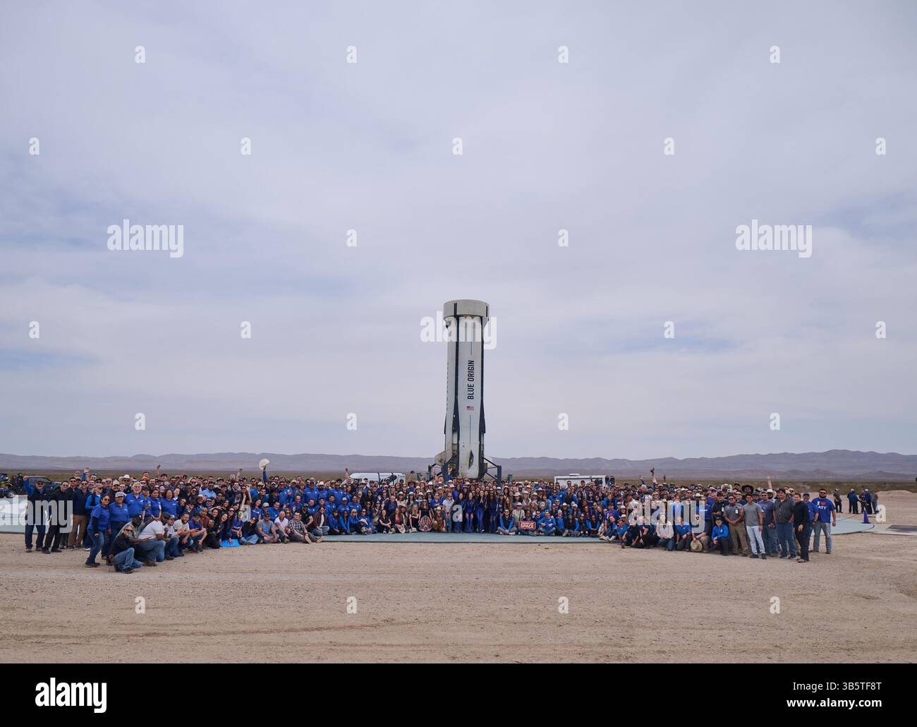 Texas, États-Unis. 14 avril 2025. Crew et NS31 Blue Origin. Système de lancement suborbital et mission d'atterrissage. Ce vol suborbital, le 31e du programme New Shepard et le 11e équipage, prolongera l’initiative de Blue Origin pour démocratiser l’accès à l’espace, ayant déjà transporté 52 personnes au-delà de la ligne Karman. (Crédit image : © Felix Kunze/Blue Origin/ZUMA Press Wire) USAGE ÉDITORIAL SEULEMENT ! Non destiné à UN USAGE commercial ! Banque D'Images
