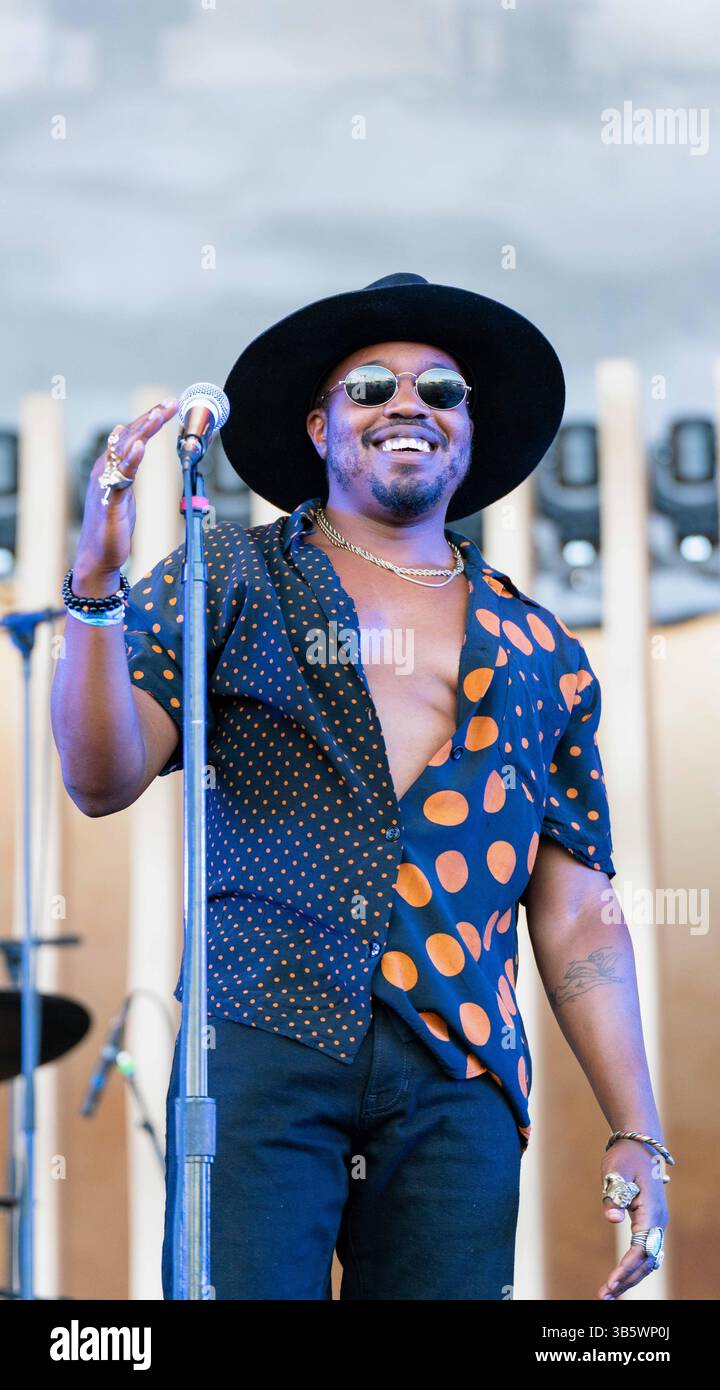 30 juin 2022, Chicago, Illinois, États-Unis : Durand Jones & The indications ouvrent pour Jack Johnson au Huntington Bank Pavilion à Chicago. (Crédit image : © Kenneth Johnson/ZUMA Press Wire) Banque D'Images