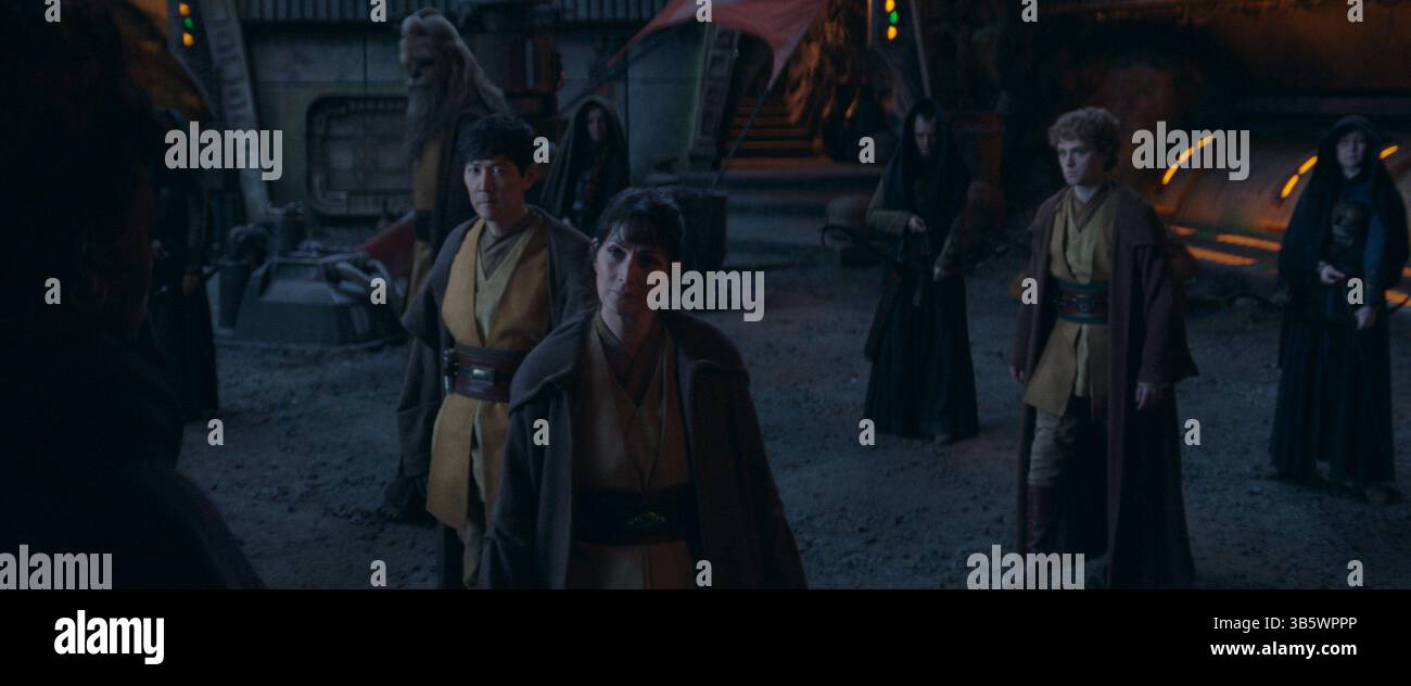Star Wars - L'acolyte (2024) Maître Jedi Indara (Carrie-Anne Moss), Maître sol (Lee Jung-Jae), Maître Jedi Kelnacca (Joonas Suotamo) Maître Torbin (Dean Charles Chapman) *Filmstill - usage éditorial seulement* Voir instructions spéciales. CAP/TFS image fournie par Capital Pictures Banque D'Images