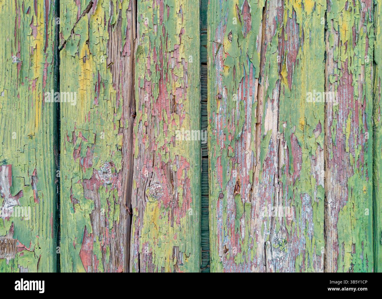 Bois vieilli coloré avec texture de peinture pelable Banque D'Images