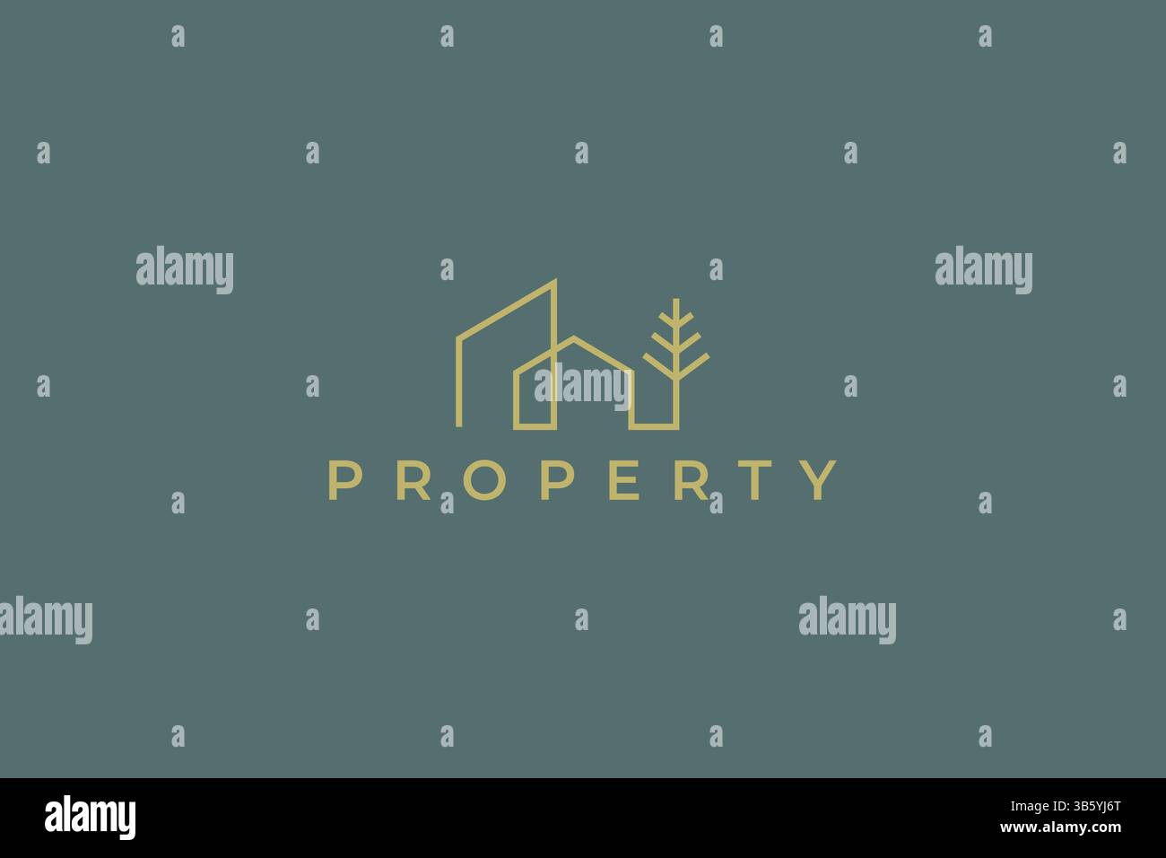 Property House Development icône signe symbole logo d'entreprise modèle d'identité de marque concept minimaliste moderne Illustration de Vecteur