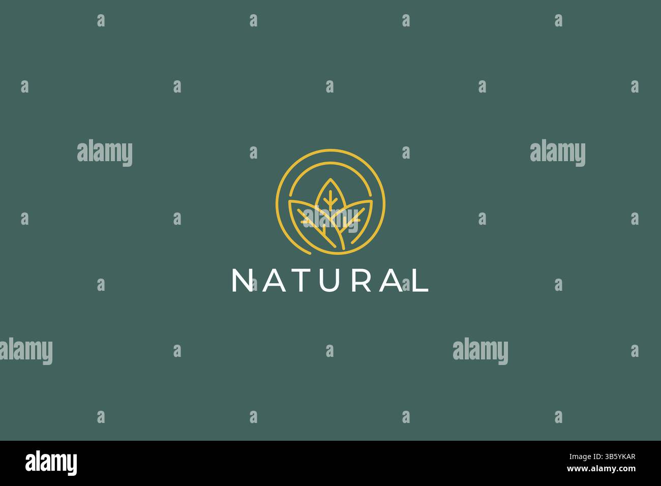 Natural Organic Leaf simple concept logo badge géométrique Illustration de Vecteur