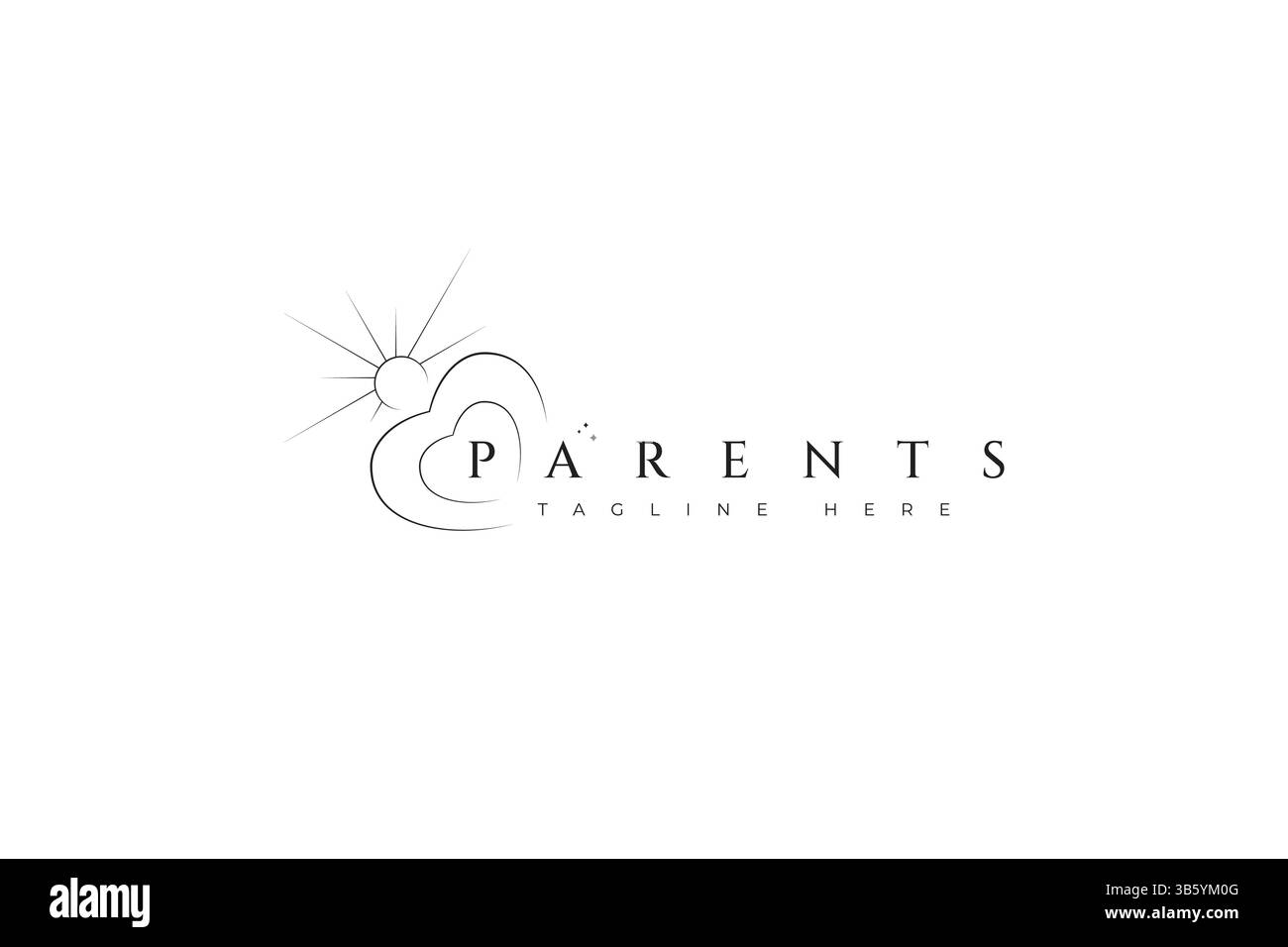 Symbole soleil et amour symbole pour l'éducation parent garderie préscolaire logo Illustration de Vecteur