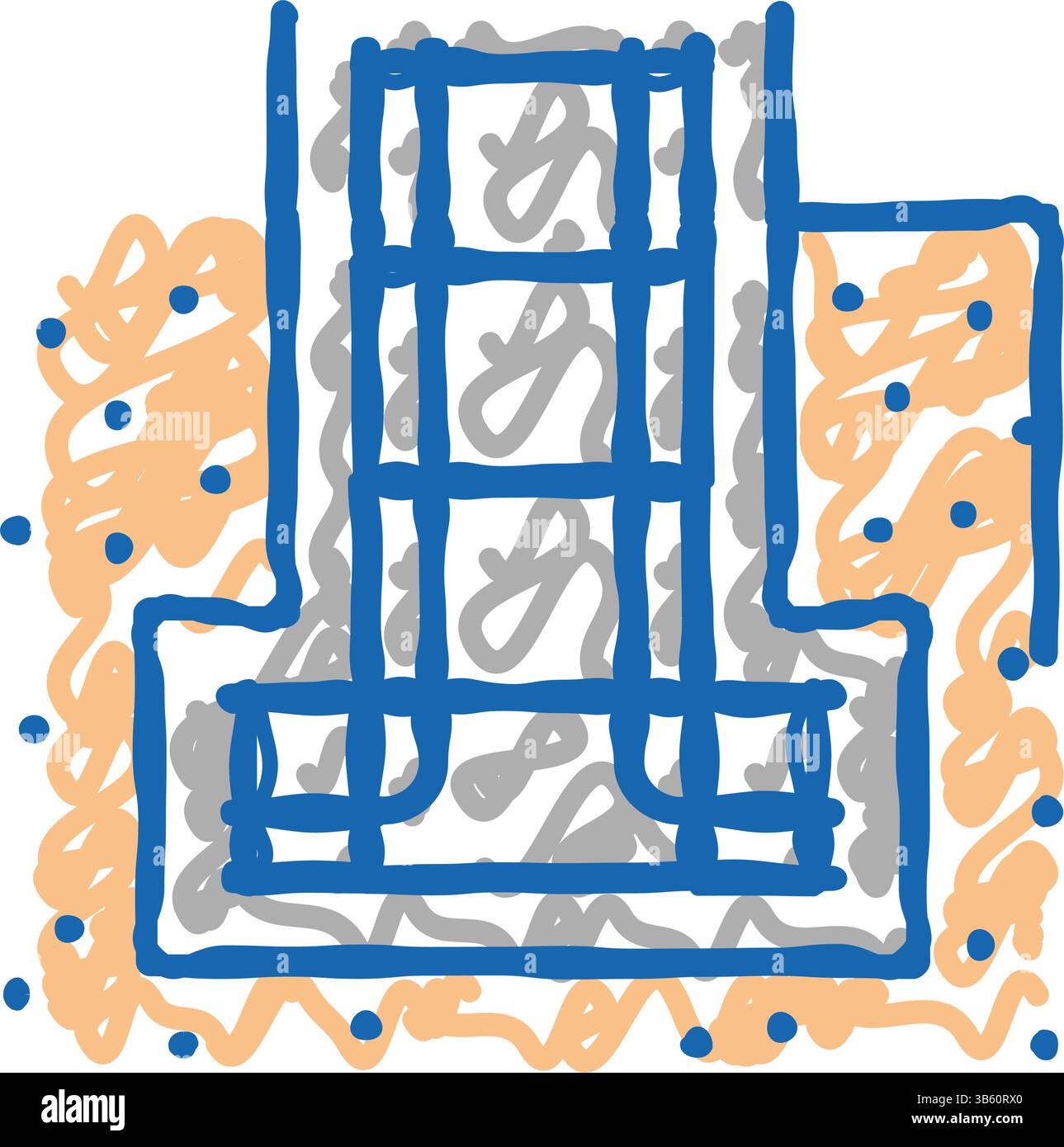 renfort dans l'illustration de doodle d'icône de fondation Illustration de Vecteur