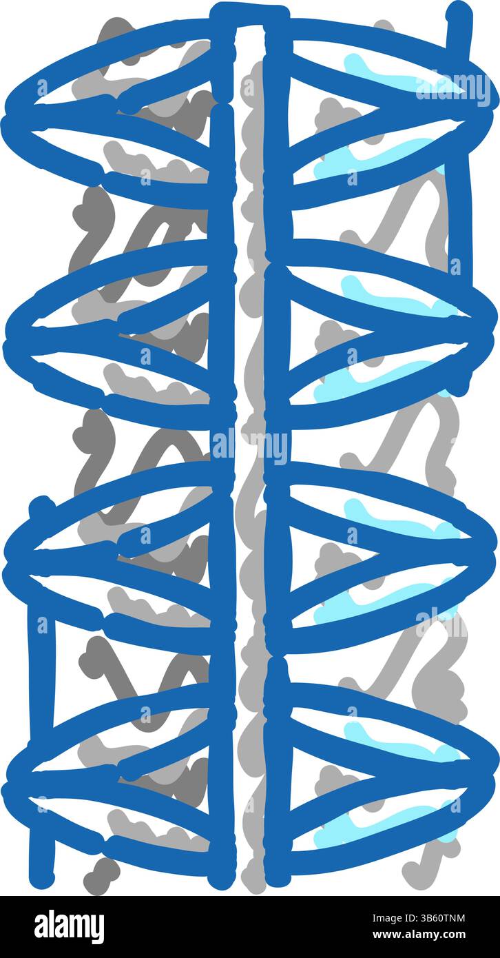 icône de barre d'armature en acier illustration de doodle Illustration de Vecteur