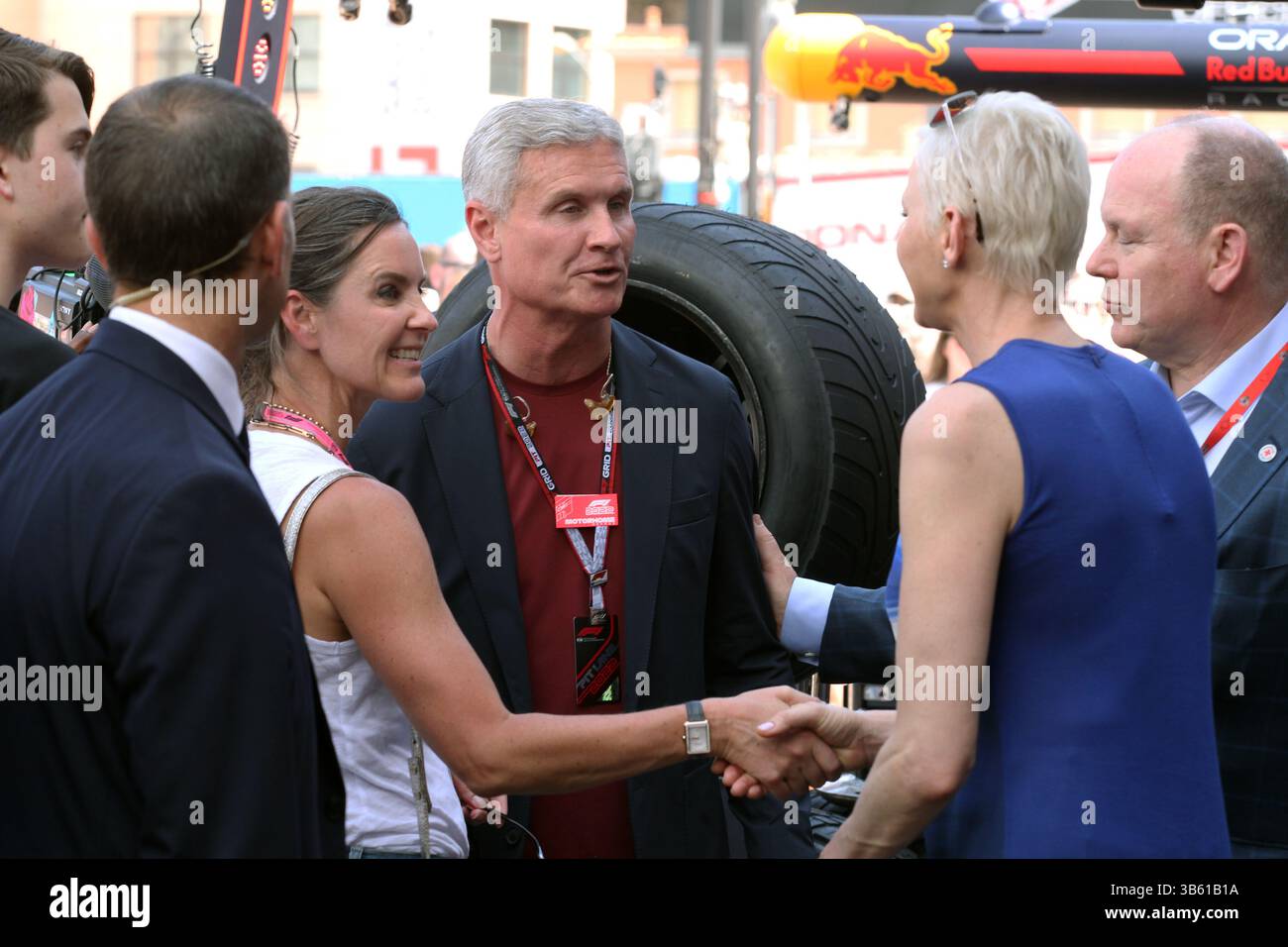 28 mai 2022, Munich, Bavière, non spécifié : MONTE-CARLO, MONACO - MAI 28 : le Prince Albert II de Monaco en compagnie de la Princesse Charlene discutant avec David Coulthard et sa femme vus lors du Grand Prix de F1 de Monaco sur le circuit de Monaco le 28 mai 2022 à Monte-Carli, Monaco. (Crédit image : © ATPImages/ATPImages via ZUMA Press Wire) Banque D'Images