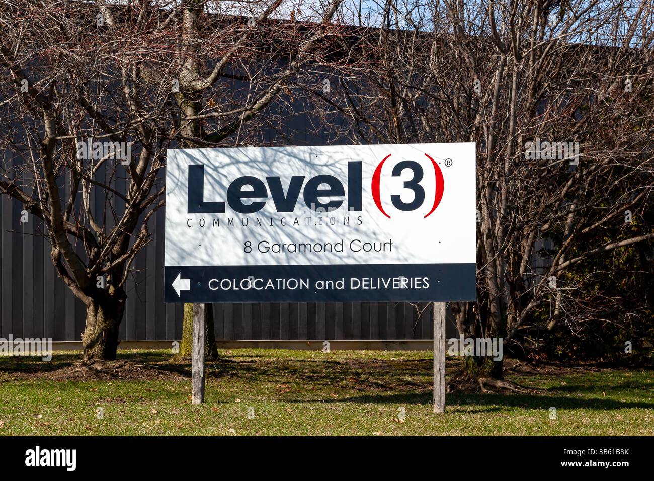Le panneau de communication de niveau 3 est visible à Toronto. Banque D'Images