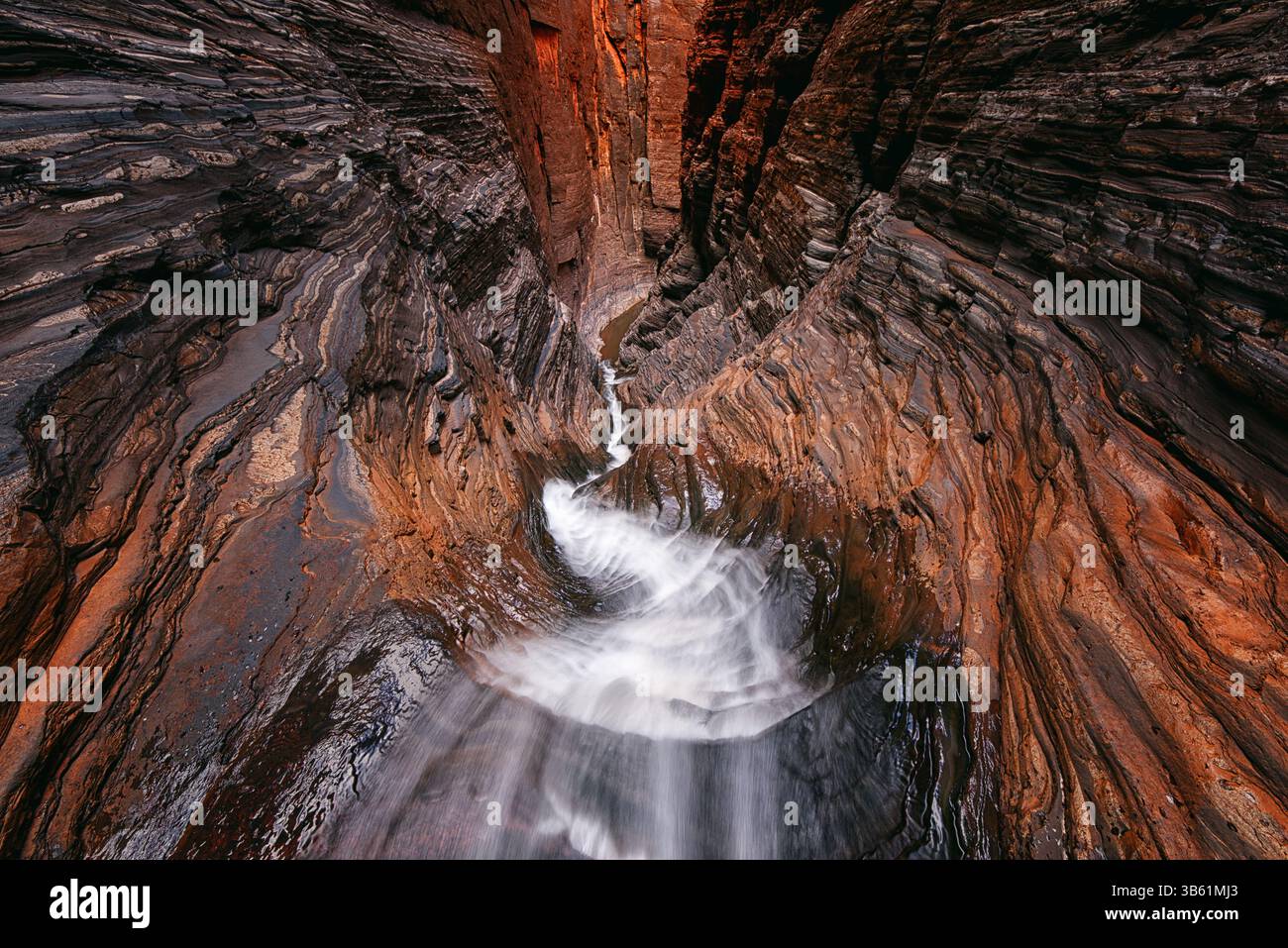 La chute, la cascade la plus basse de Hancock gorge. Banque D'Images