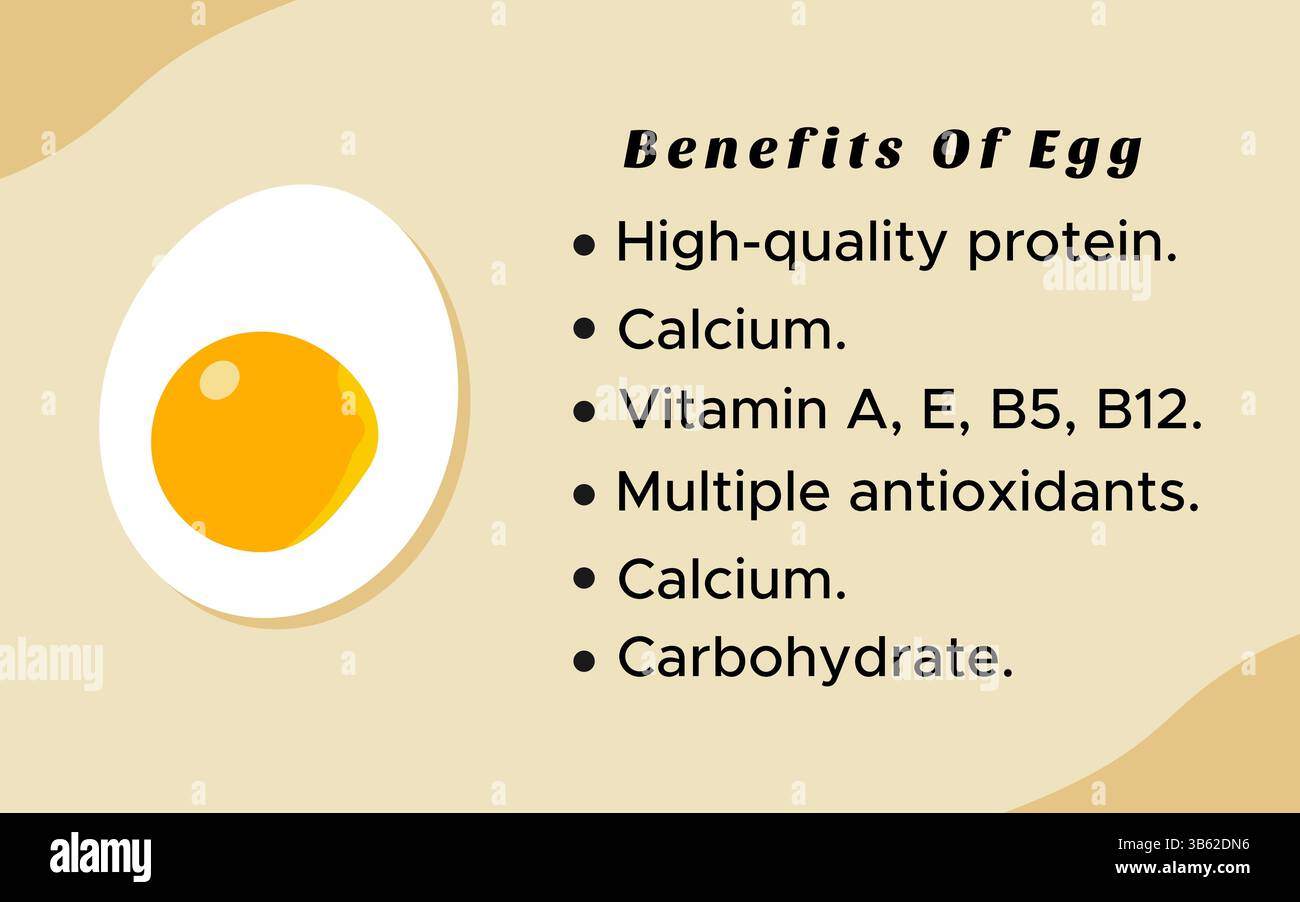 Avantages pour la santé du concept de vecteur d'oeuf pour la nutrition et le bien-être Illustration de Vecteur