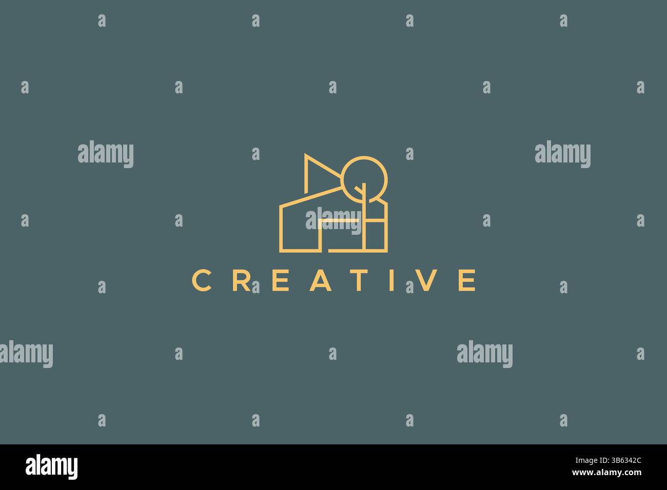 Real Estate House minimaliste Modern nature Creative concept logo modèle Illustration de Vecteur