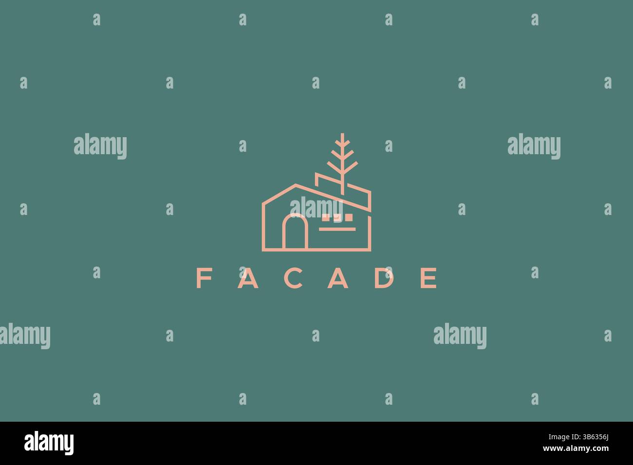 Home Design architecture concept minimaliste façade construction de bâtiment moderne propriété Illustration de Vecteur