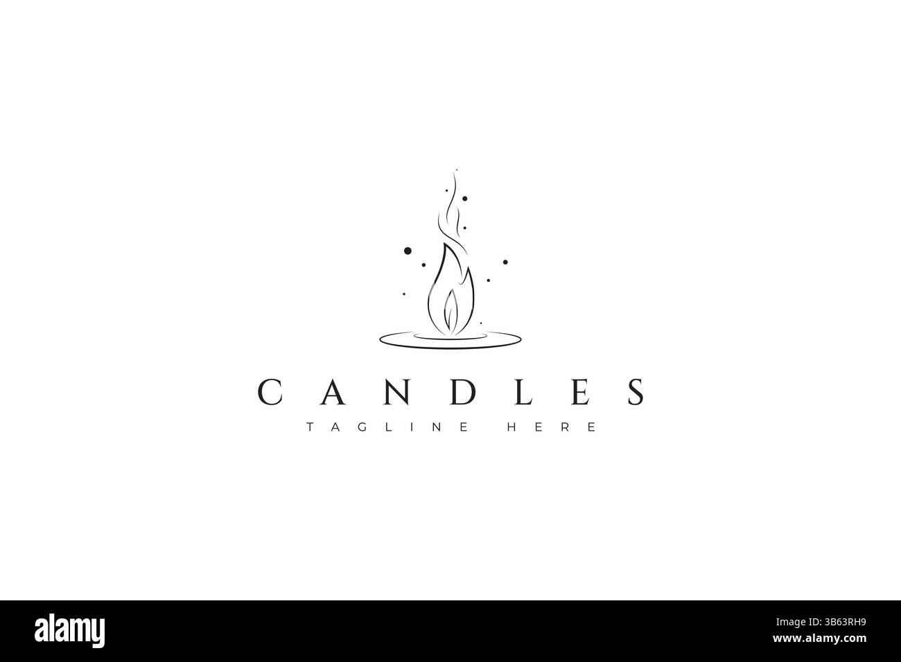 Bougie minimaliste logo Romance Luxury Business ornement et symbole de signe de décoration Illustration de Vecteur