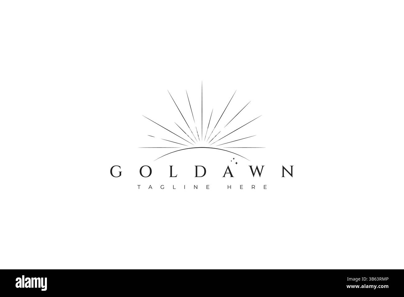 Gold Dawn Sun Bright Luxury concept Sacred Geometry signe symbole identité de marque logo Illustration de Vecteur