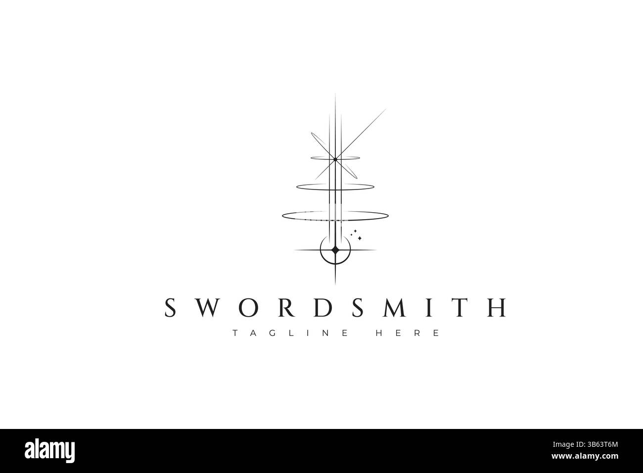 Épée Smith Inner Strength illustration abstrait Sacred Geometry Art Sign symbole logo Illustration de Vecteur