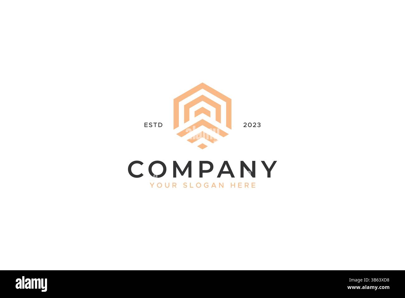 Maison résidentielle immobilier construction simple Premium logo Illustration de Vecteur