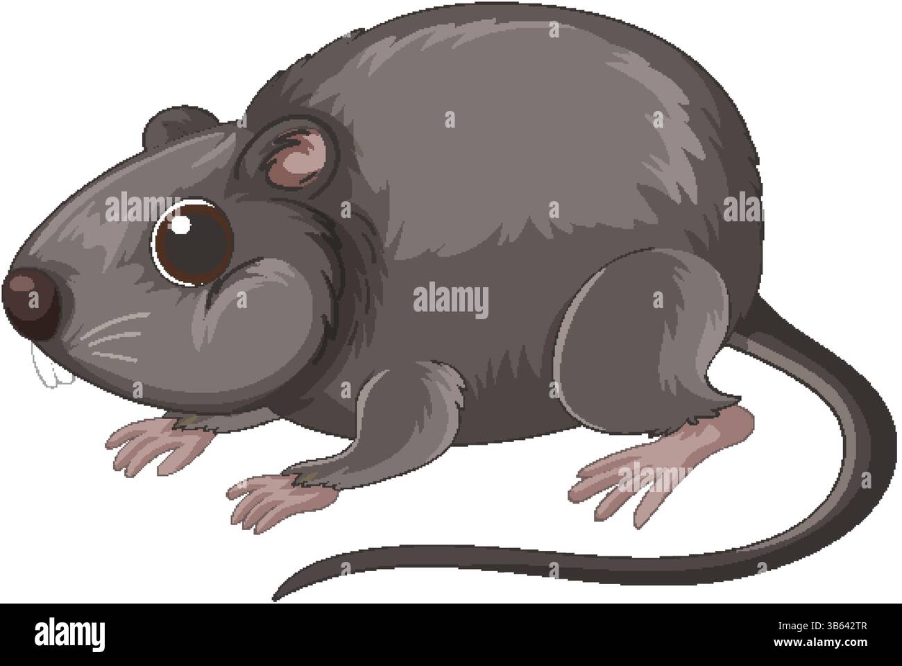 Adorable illustration de rat de bande dessinée avec un style ludique, avec des couleurs douces et des lignes lisses, parfait pour les médias pour enfants Illustration de Vecteur