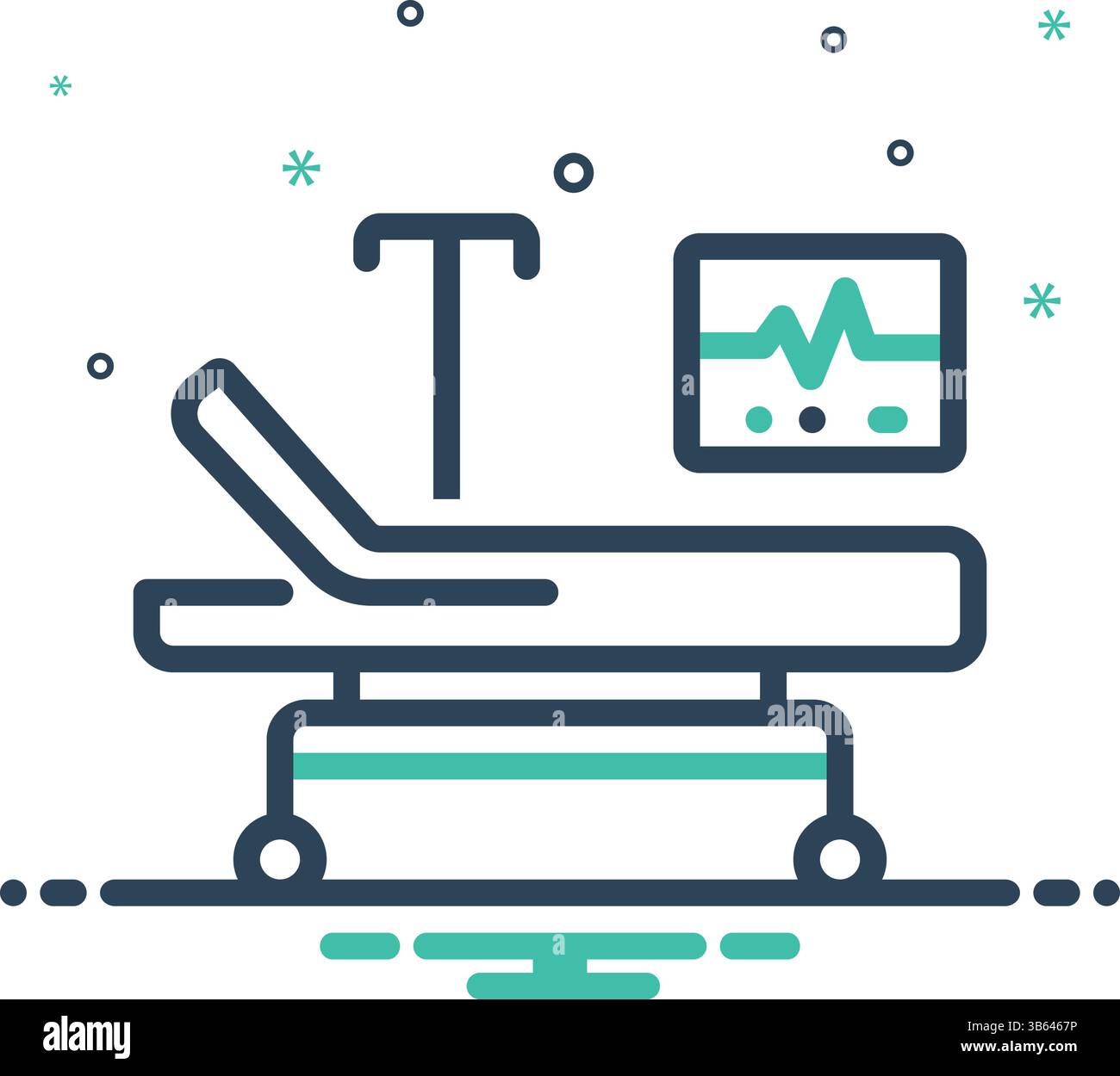 Icône pour lit de chirurgie, lit Illustration de Vecteur