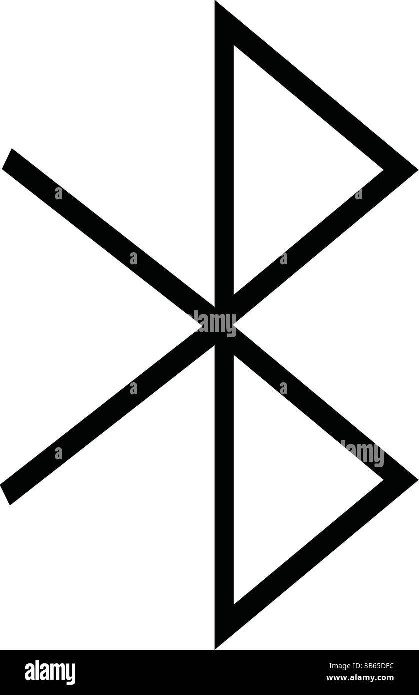 Icône Bluetooth noir illustration vectorielle icône Runic symbole noir et blanc, conception de Rune Odal Illustration de Vecteur