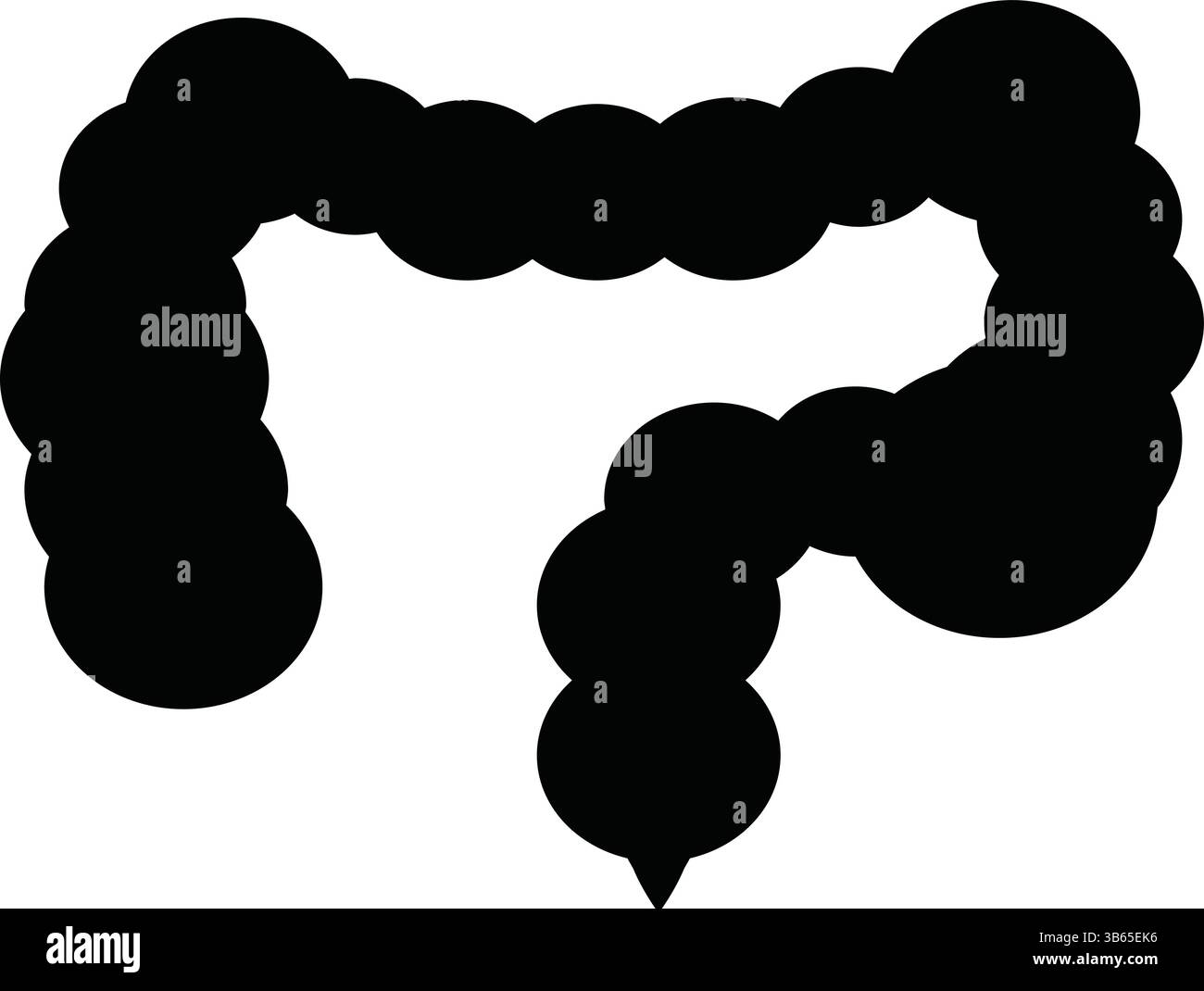 Silhouette de l'icône du côlon humain pour les illustrations médicales Illustration de Vecteur