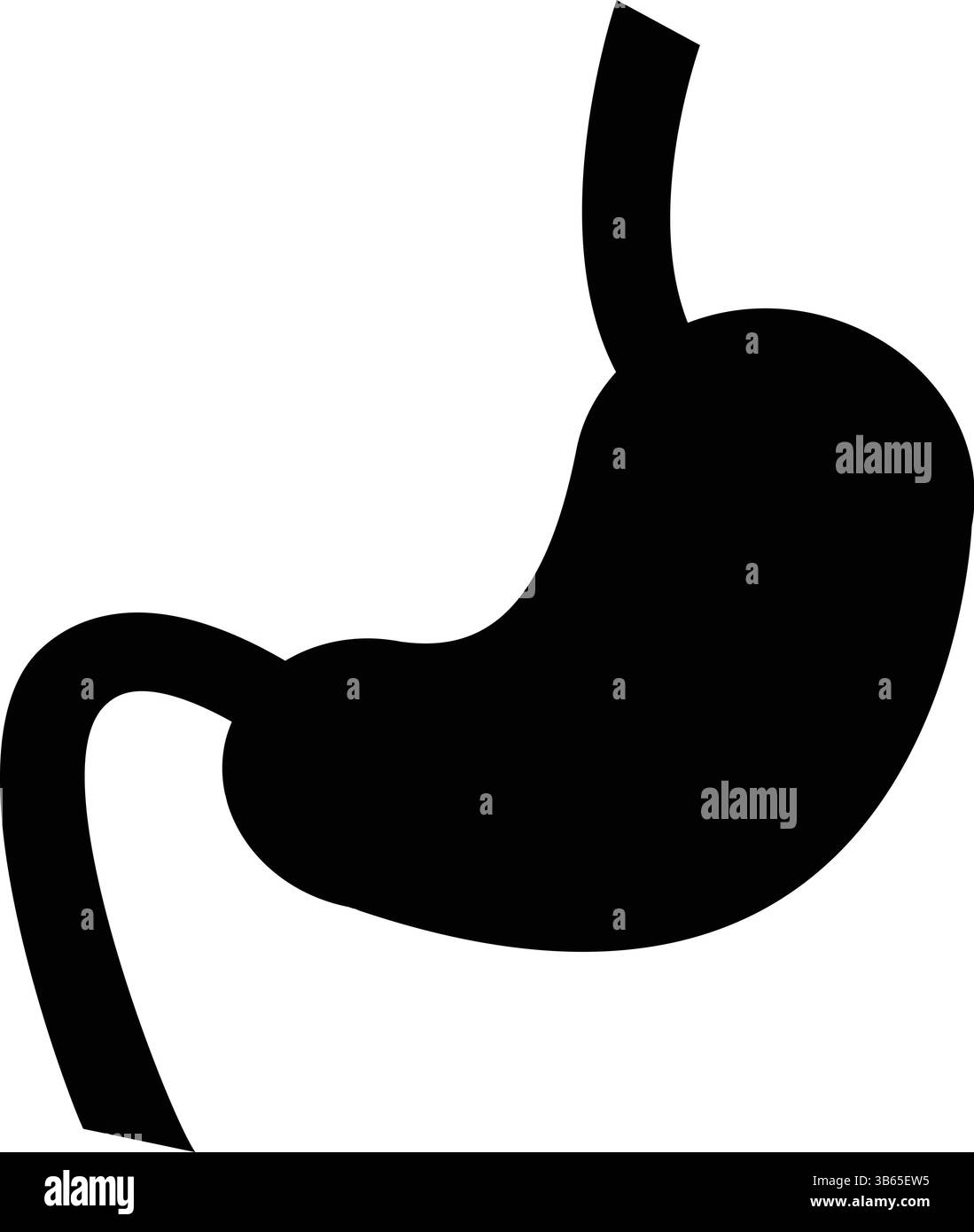 Icône Black Silhouette de l'estomac humain Illustration de Vecteur