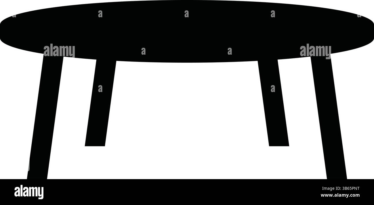 Icône de table ronde noire Illustration de Vecteur