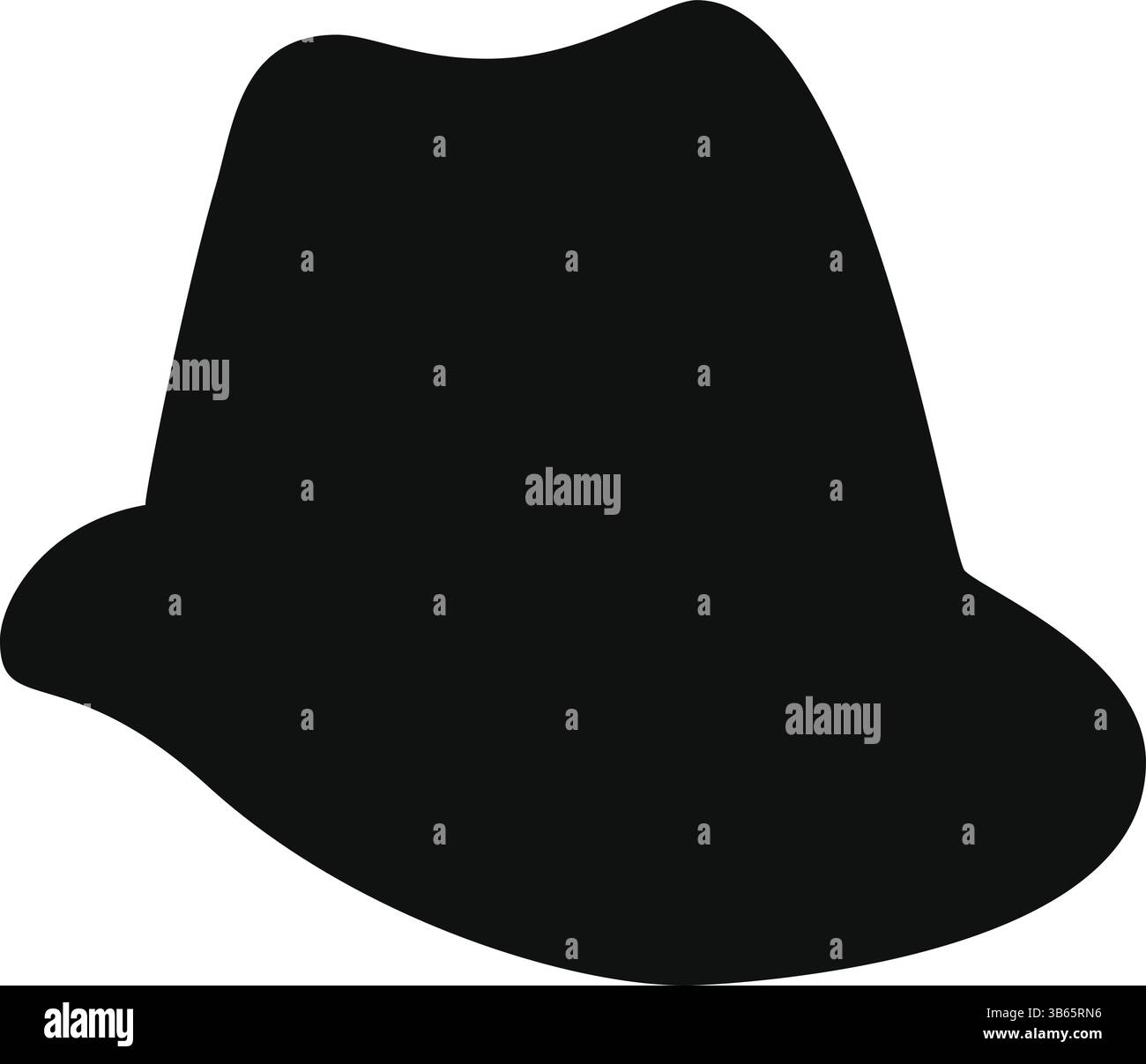 Silhouette noire d'une icône Fedora Hat, illustration vectorielle, Illustration de Vecteur