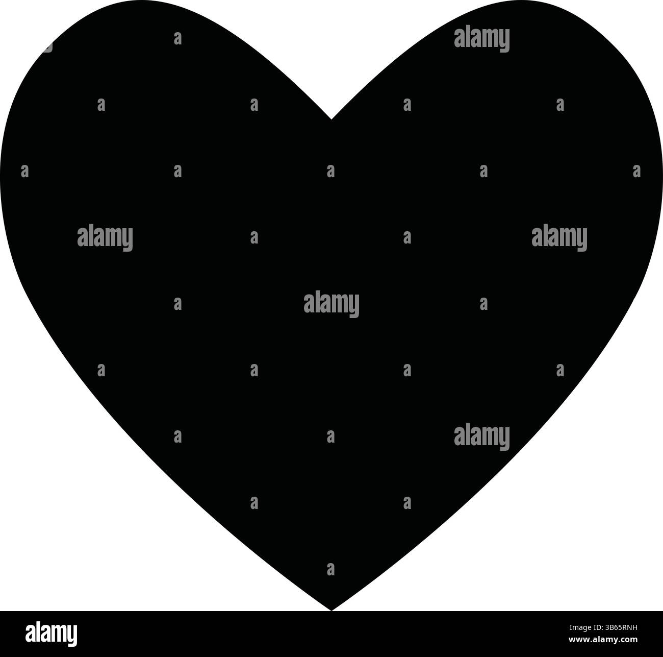 Icône simple Black Heart Silhouette isolé sur fond blanc Illustration de Vecteur