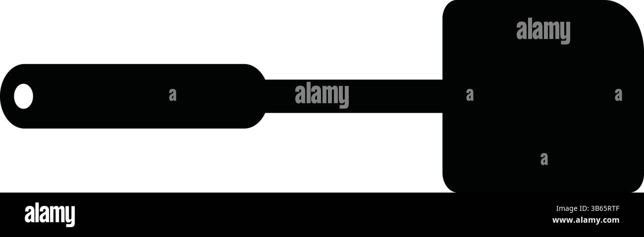 Silhouette de l'icône de la spatule de cuisine, illustration vectorielle isolée de l'ustensile de cuisine noir Illustration de Vecteur