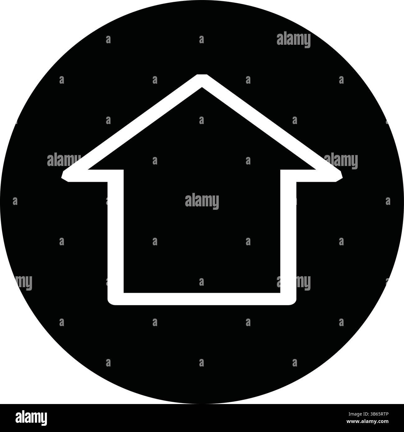 Icône Accueil sur cercle noir, illustration vectorielle Illustration de Vecteur