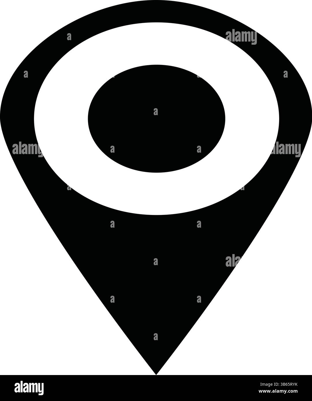 Icône de marqueur de carte d'emplacement noir et blanc Illustration de Vecteur