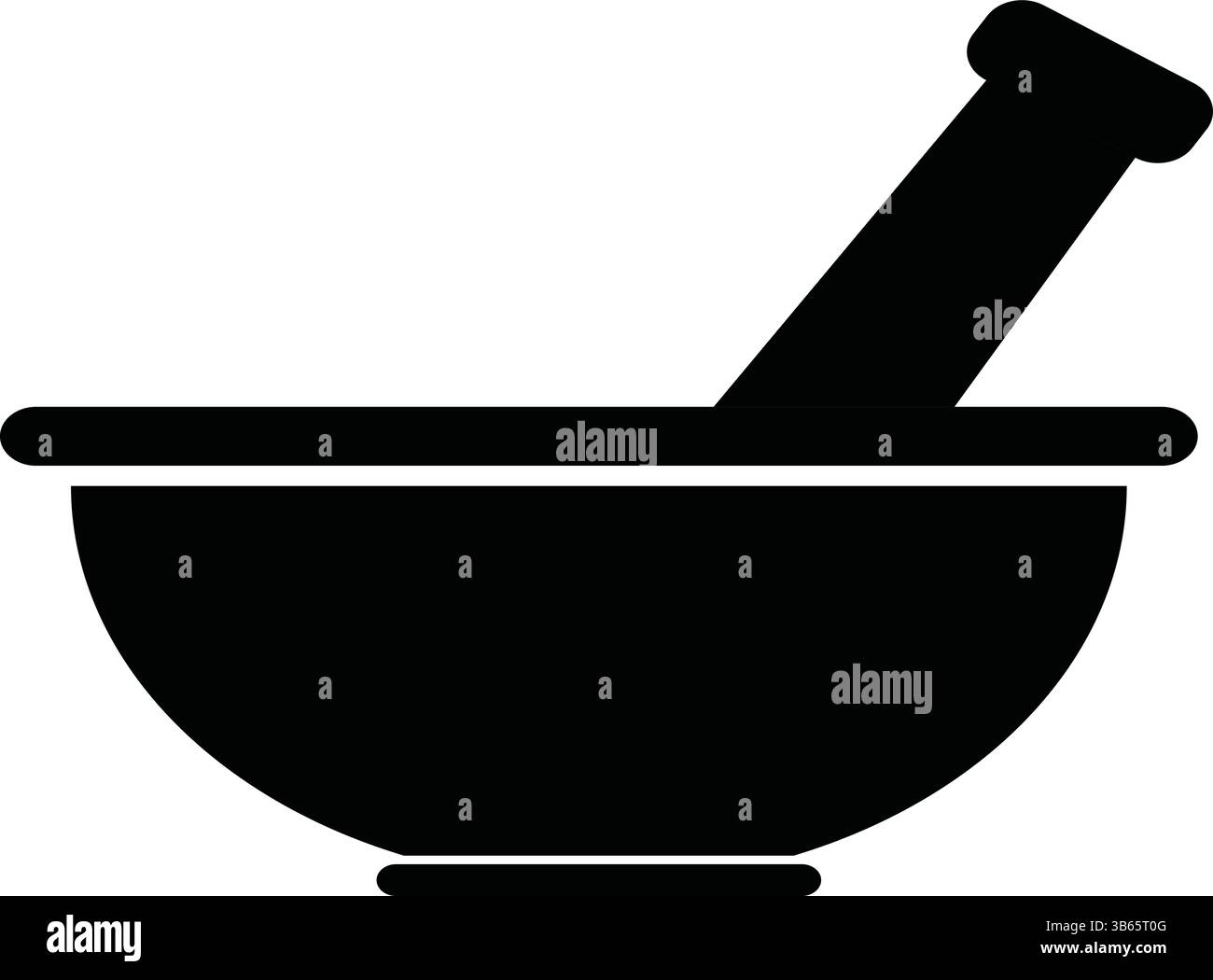 Mortier noir et pilon icône Silhouette Illustration de Vecteur