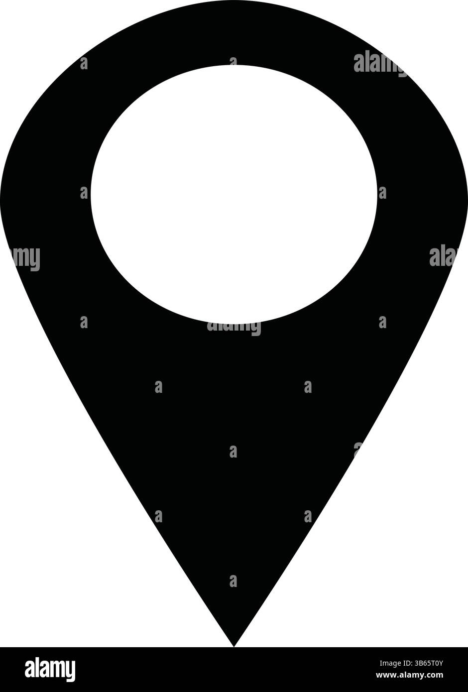 Icône noire de marqueur d'emplacement pour la navigation GPS et la carte Illustration de Vecteur