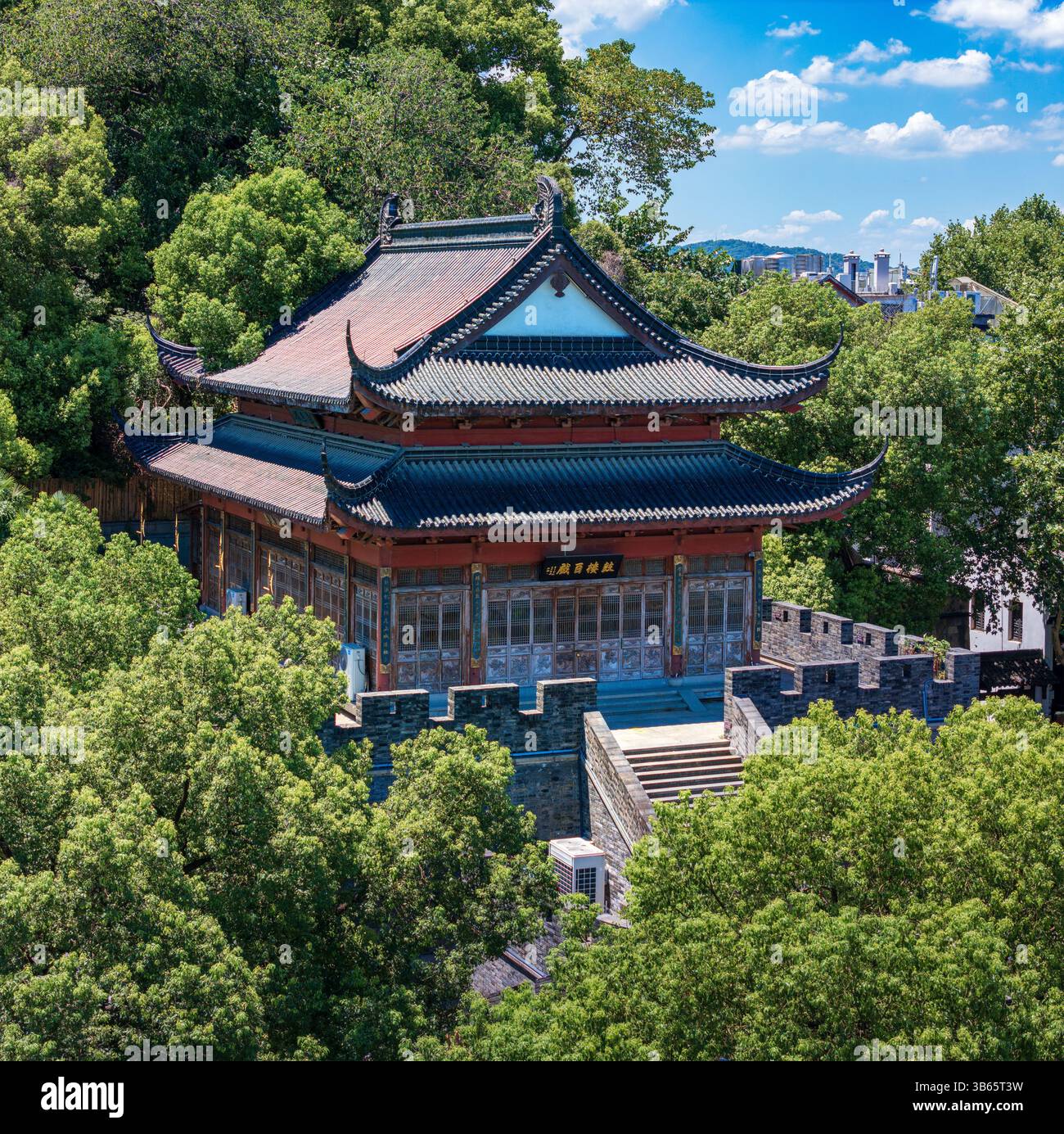 Le paysage de la Tour de tambour à Hangzhou, Zhejiang, Chine Banque D'Images