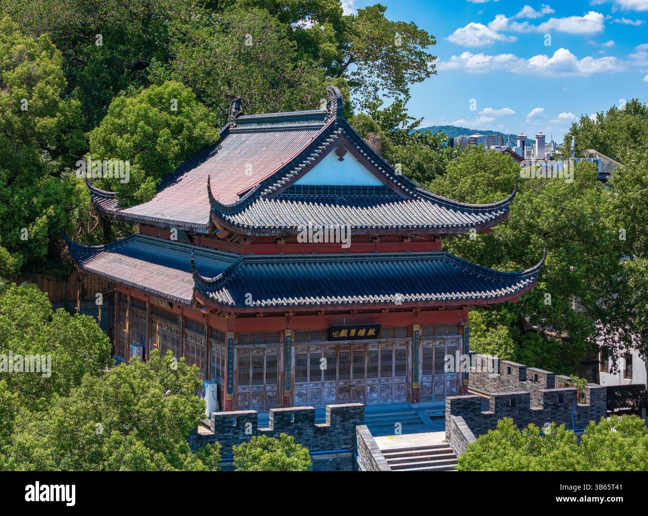 Le paysage de la Tour de tambour à Hangzhou, Zhejiang, Chine Banque D'Images