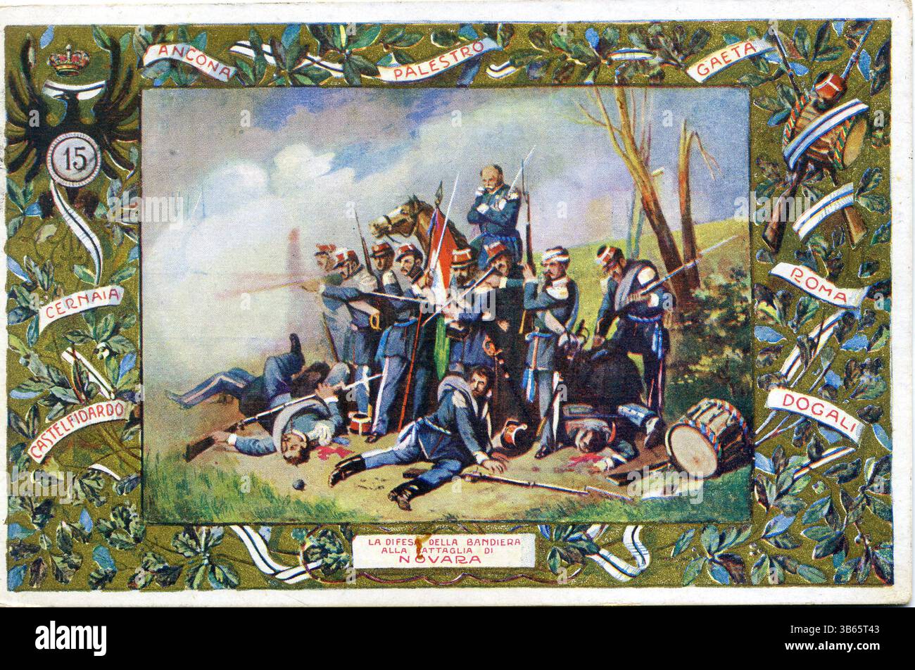 1900 CA , ITALIE . Carte postale régimentaire avec l'armée italienne - 15 reggimento fanteria. Banque D'Images