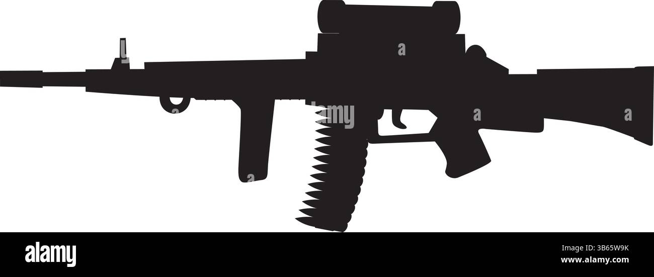 Fusil d'assaut Silhouette - icône de vecteur d'arme militaire noir Illustration de Vecteur