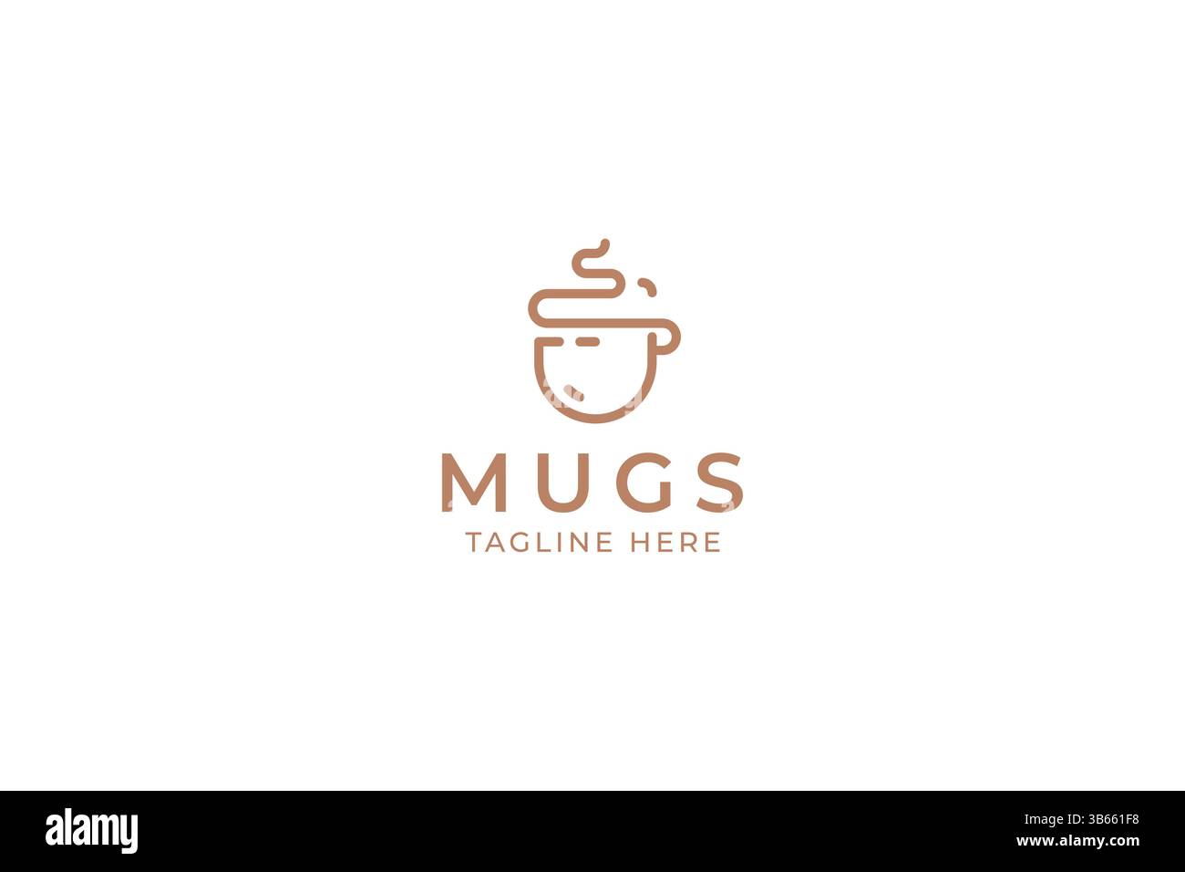 Mug visage abstrait icône logo boisson Café d'affaires et boisson chaude Illustration de Vecteur