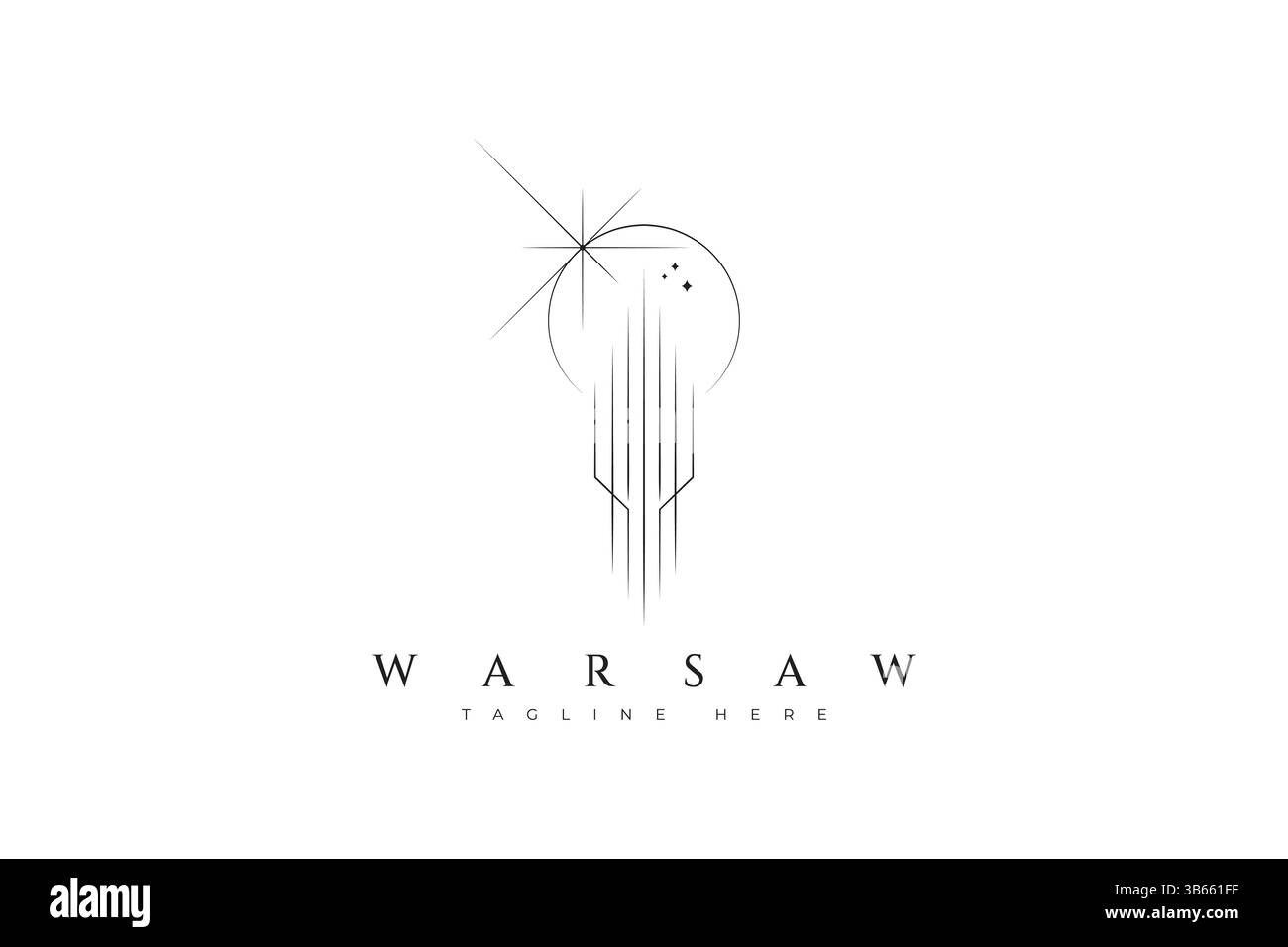 Modèle de logo abstrait Skyline Tower City Futuristic Business Finance Illustration de Vecteur