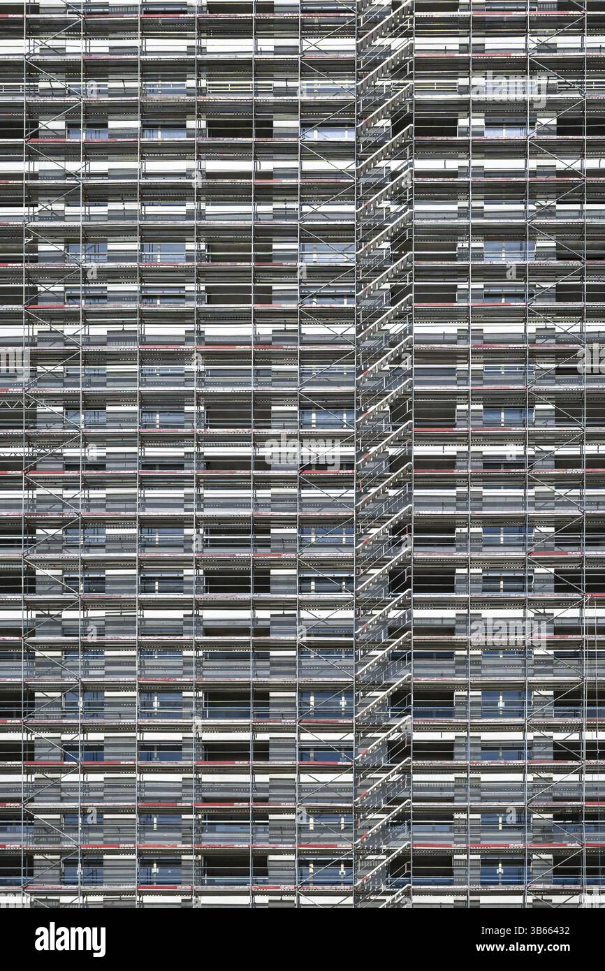 ECHAFAUDAGE de grande hauteur pour chantier de construction Banque D'Images