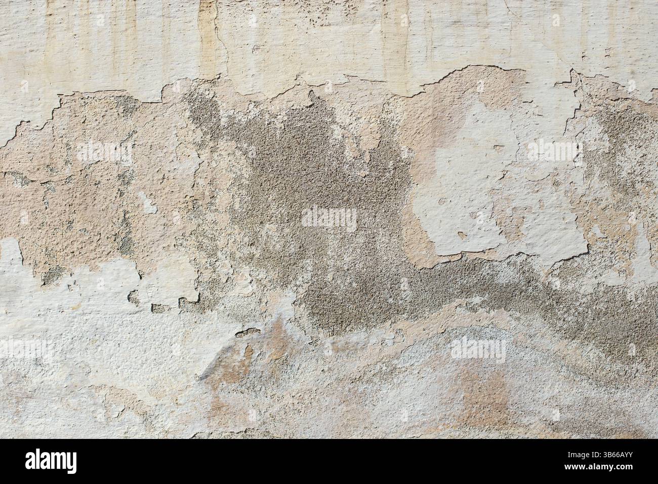 Peinture peeling murale obsolète, vieux stuc dégradant le fond abstrait Banque D'Images